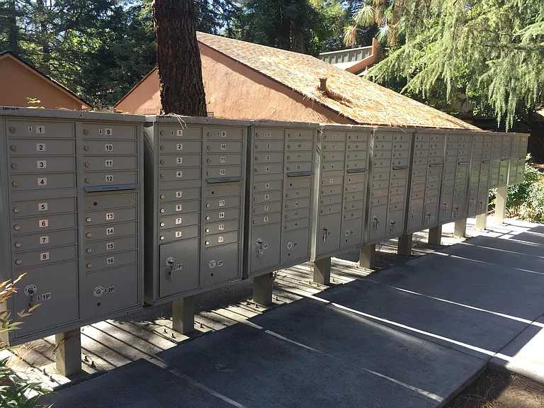 A view of the mailbox area.