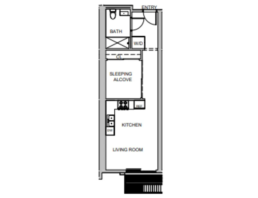Floor plan PRE-LEASING Urban 1 Bedroom