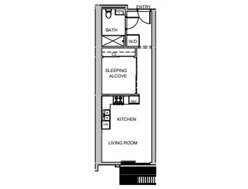 Floor plan PRE-LEASING Urban 1 Bedroom