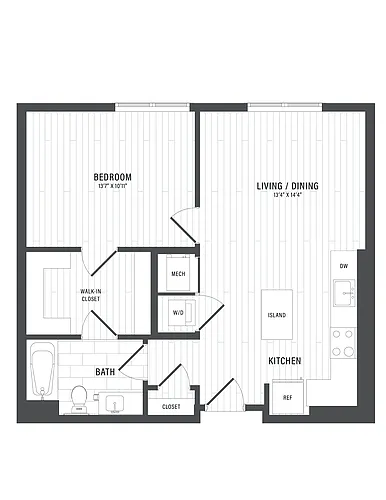 Floor plan 1 Bed/1 Bath-C5