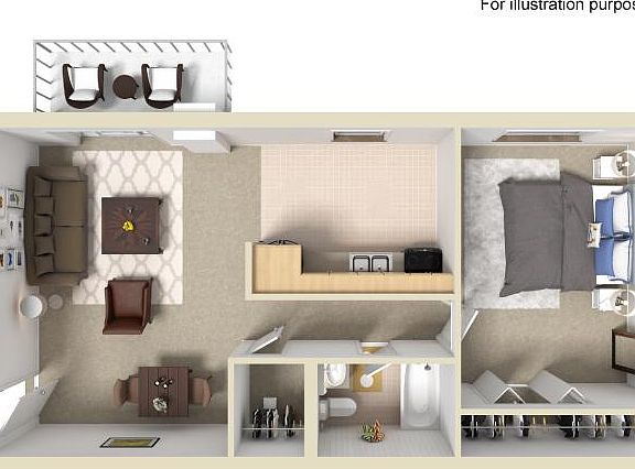 One Bedroom Floor plan