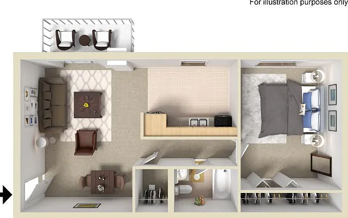 One Bedroom Floor plan
