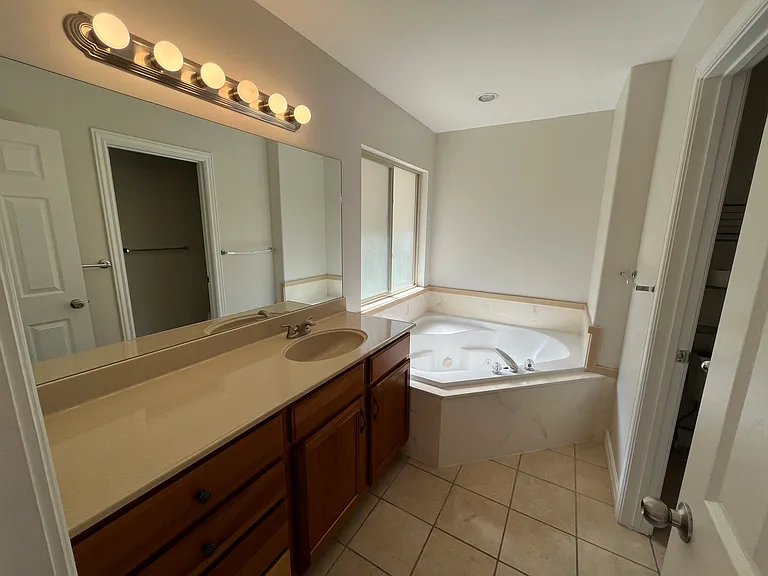 Master Bathroom, Door leads to separate room with Toilet and Enclosed Shower