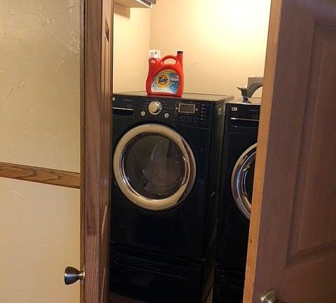Indoor LG washer and dryer