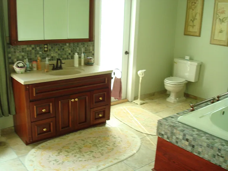 Main bath. Large with Jacuzzi and Italian balcony