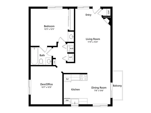 Floor plan Cove 1x1C