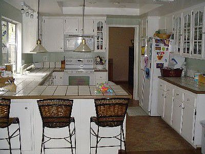Kitchen with new tile floors