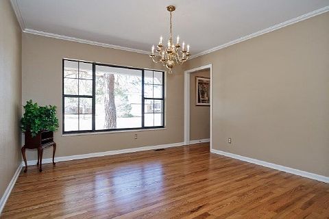 Dining room with beautiful oak hardwoods