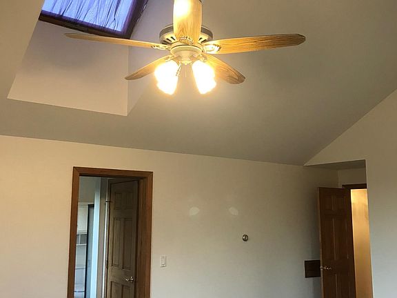 cathedral ceilings and skylight in master suite