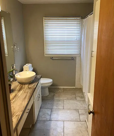 Hall bath. Completely redone and updated. Everything is new!
