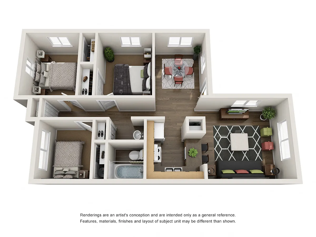 Floor plan Three Bedroom