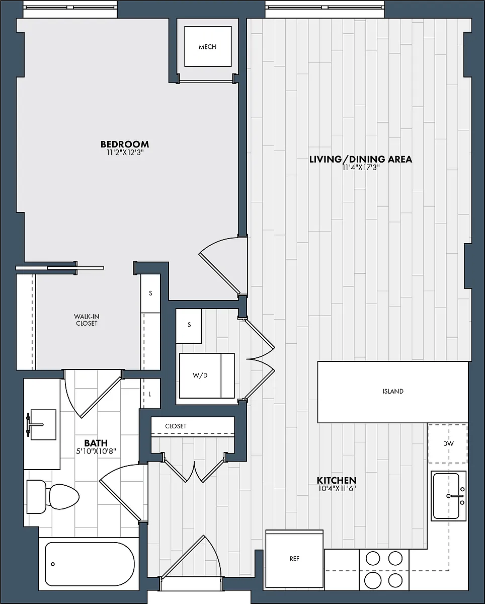 Floor plan 1 Bed/1 Bath-A2