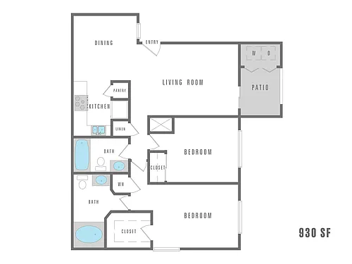 Floor plan 2 Bedroom 2 Bath