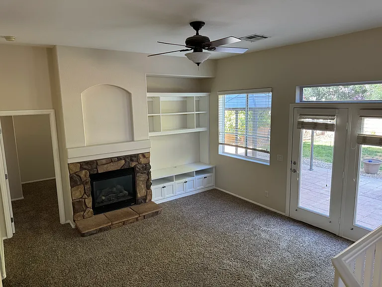 living room, doors to backyard
