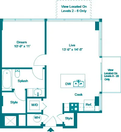 One Bedroom One Bath (702 SF) One Bedroom One Bath (702 SF)