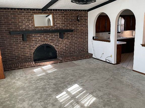 Living room and fireplace