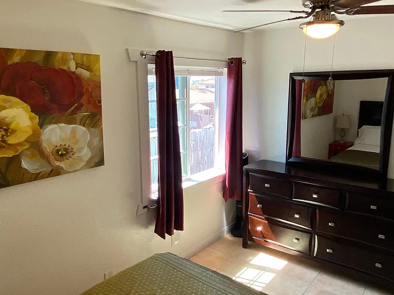 Bedroom with Ceiling Fan.