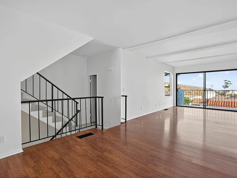 Main Floor - Living Room, Balcony, Stairs, Guest Bathroom