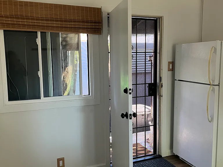 View of the back door.