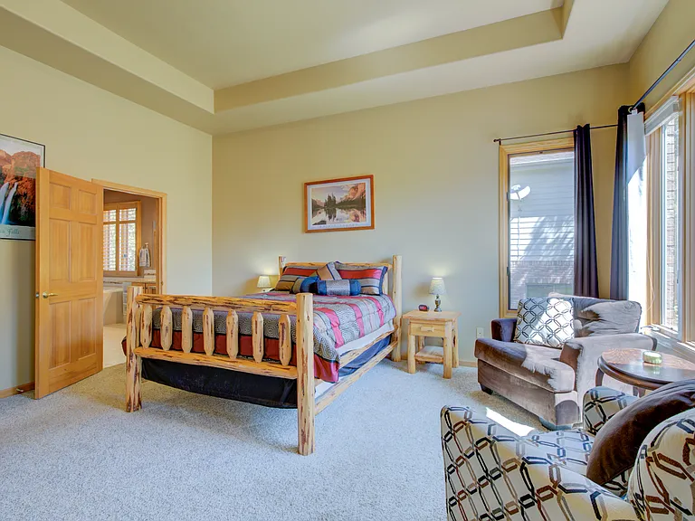 Master bedroom also has its own access to deck.