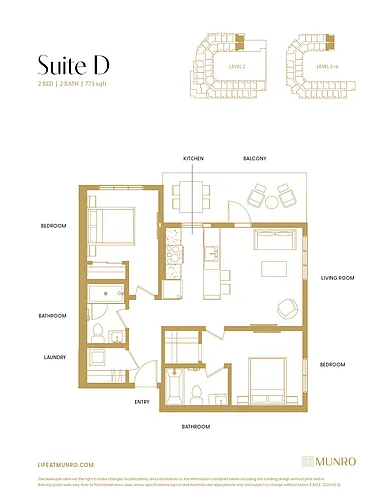 Floor plan D-2 Bed