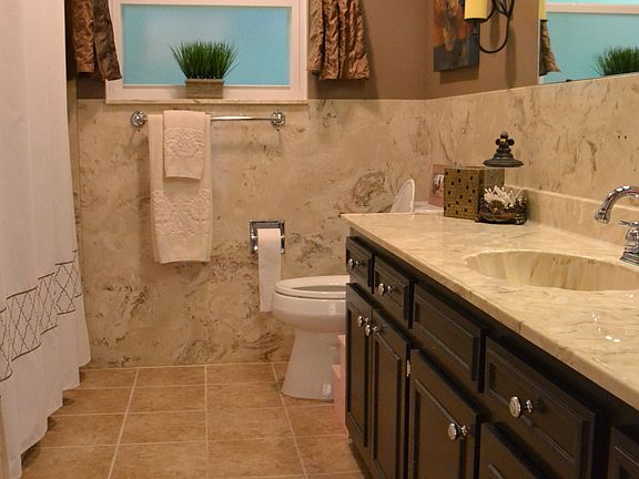 Spacious guest bath