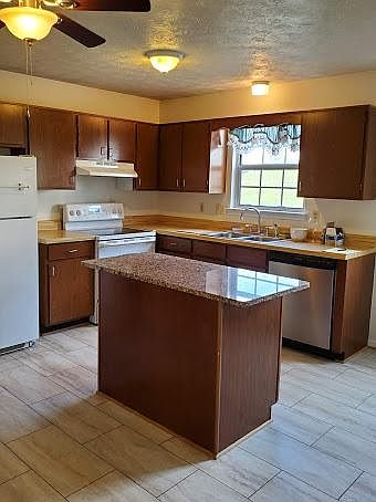 Granite countertop on island