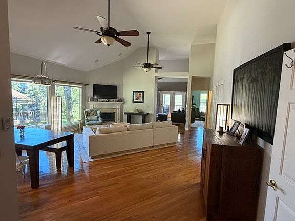 Looking into living room