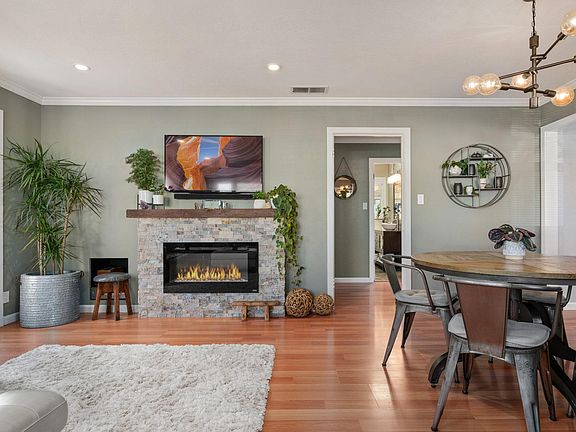 Living room and dining area