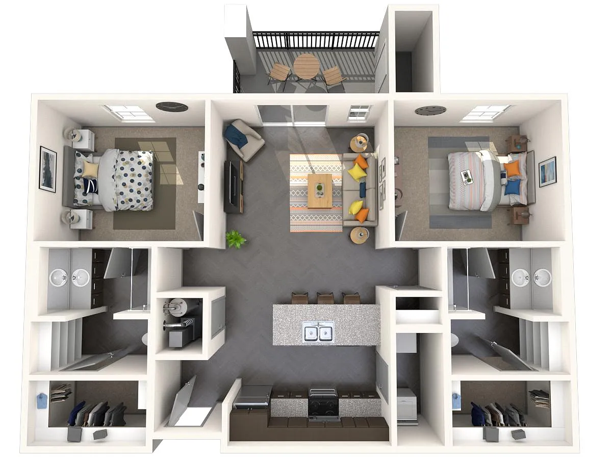 Floor plan Classic 2 Bed - 2 Bath B