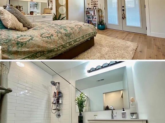TOP: Master bedroom BOTTOM: Master bathroom