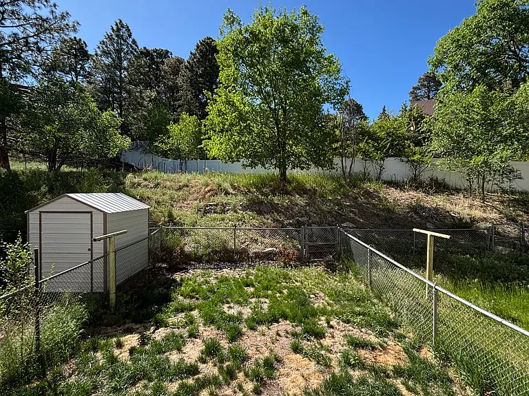 fenced yard