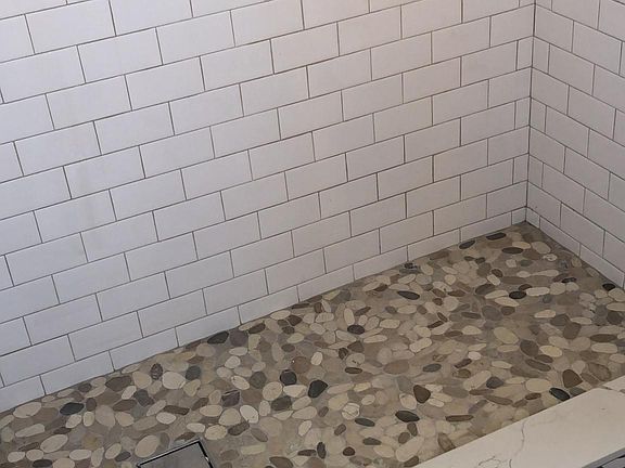 Pebble floor upstairs