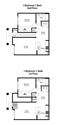 Floor plan A2 - 1 Bed - 1 Bath