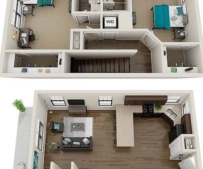 2x2.5 Floor Plan - The Collective at Clemson