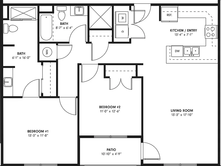 The Buckeye Floor Plan | Two Bedrooms and Two Bathrooms The Buckeye Floor Plan | Two Bedrooms and Two Bathrooms