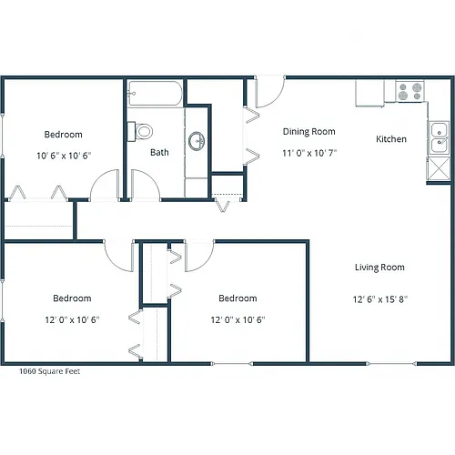 Floor plan Three Bedroom 31A