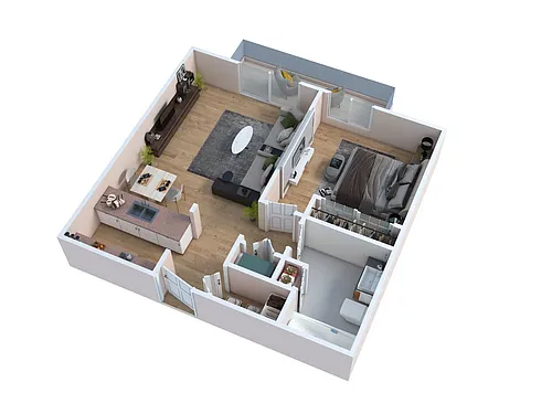 Floor plan One Bedroom - A