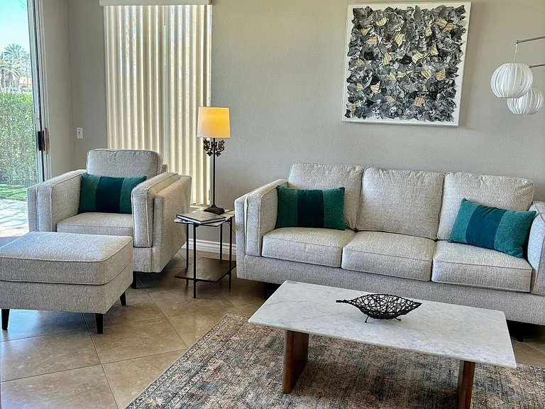 New nuetral furnishings bringing the outside landscape inside.