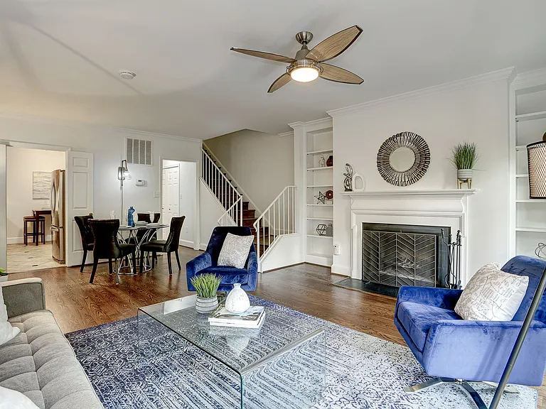 Living room with fireplace