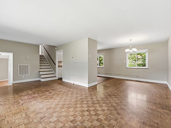 Main level living room, dining, kitchen