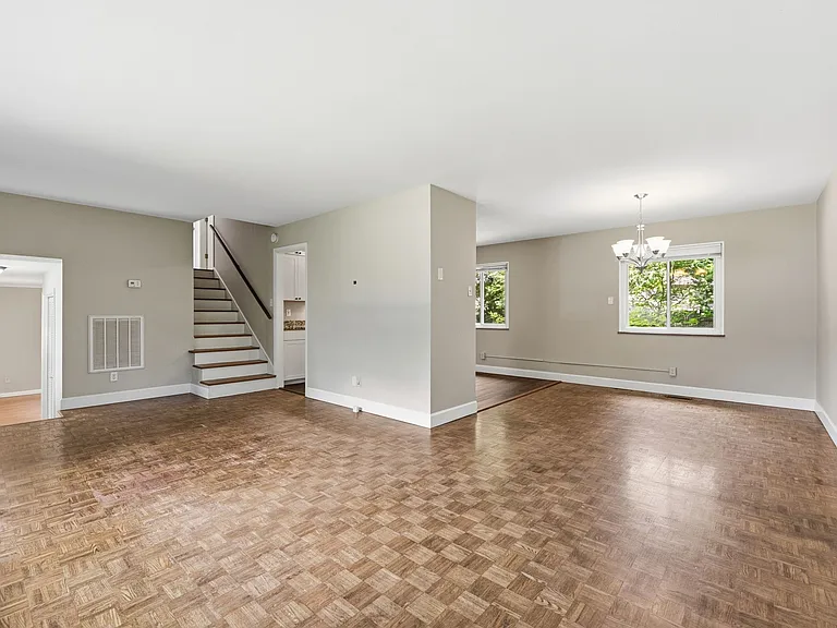 Main level living room, dining, kitchen