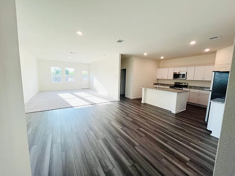 Kitchen + Dining Area + Living Room