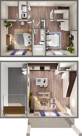 2 Bedroom 1.5 Bath Floor Plan | LEO at The Sanctuary 2 Bedroom 1.5 Bath Floor Plan | LEO at The Sanctuary