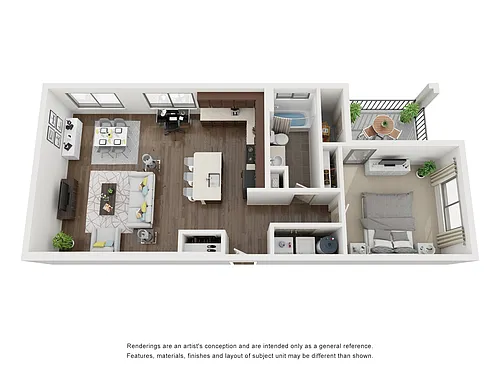 Floor plan One Bedroom - 841 sqft Option