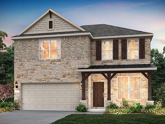 The Hamilton, a two-story home with 2-car garage, shown as Home Exterior C