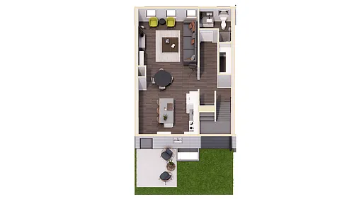Floor plan 2 Bed TH - 1735 SF