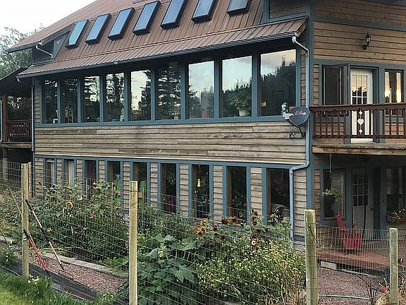 South-facing sunroom windows