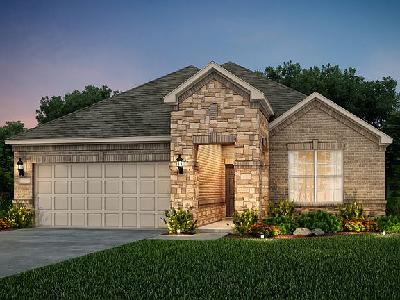 The Emory, a one-story home with 2-car garage, shown with Home Exterior 35