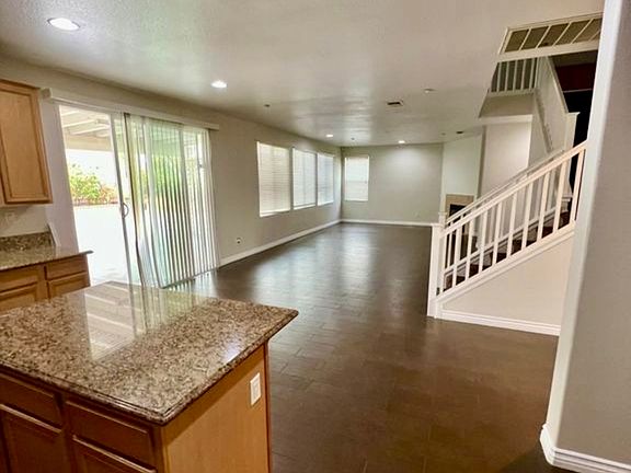 Open floor plan, kitchen and living room